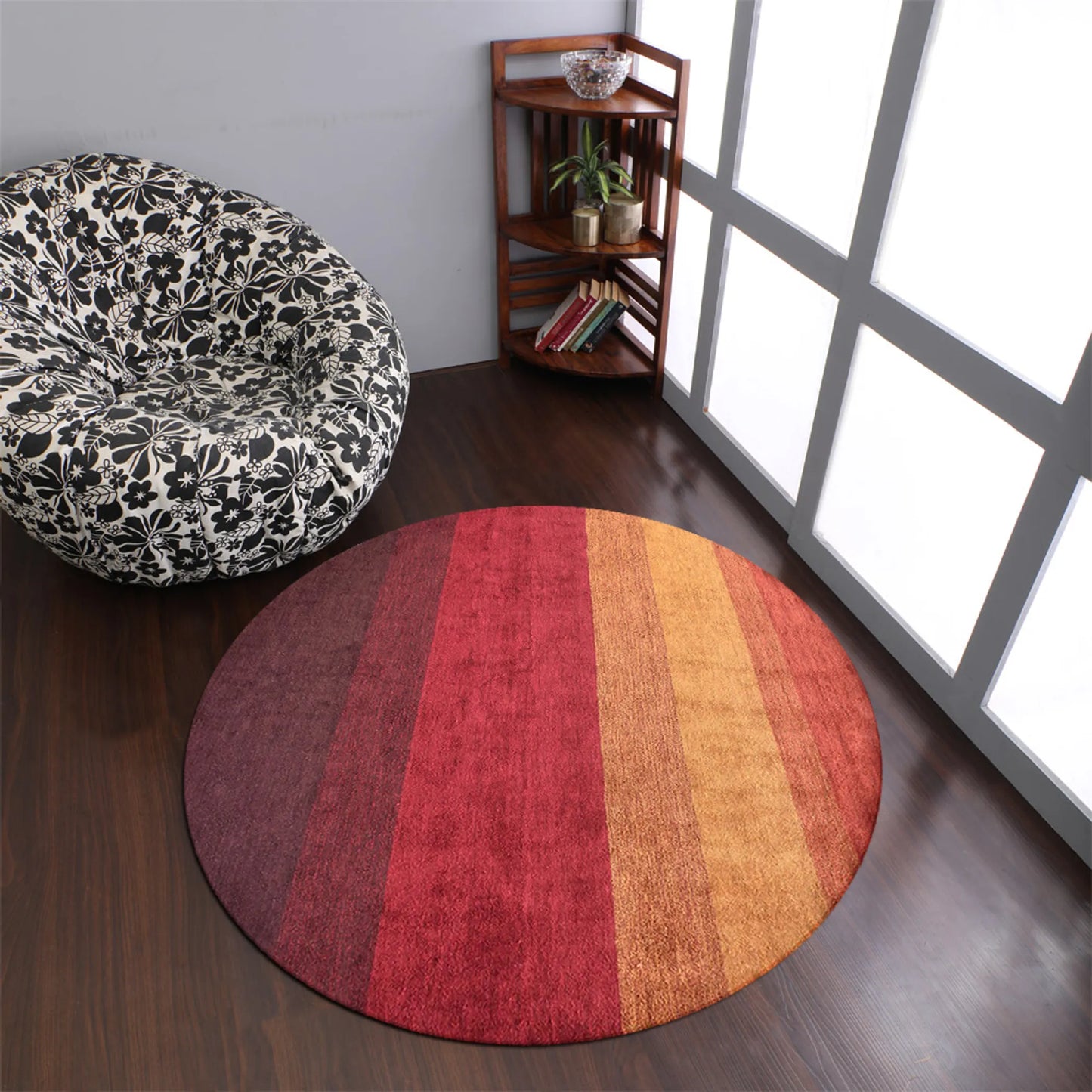 Rugsotic Carpets Hand Knotted Loom Silk Mix 10'x10' Round Area Rug Contemporary