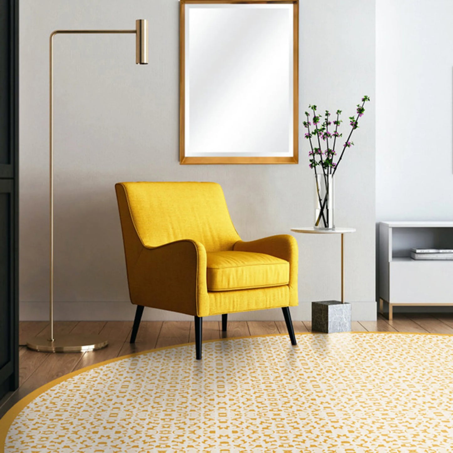 Mia Modern Tray Frame Wall Mirror