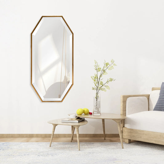 Mia Modern Gold Octagon Wall Mirror