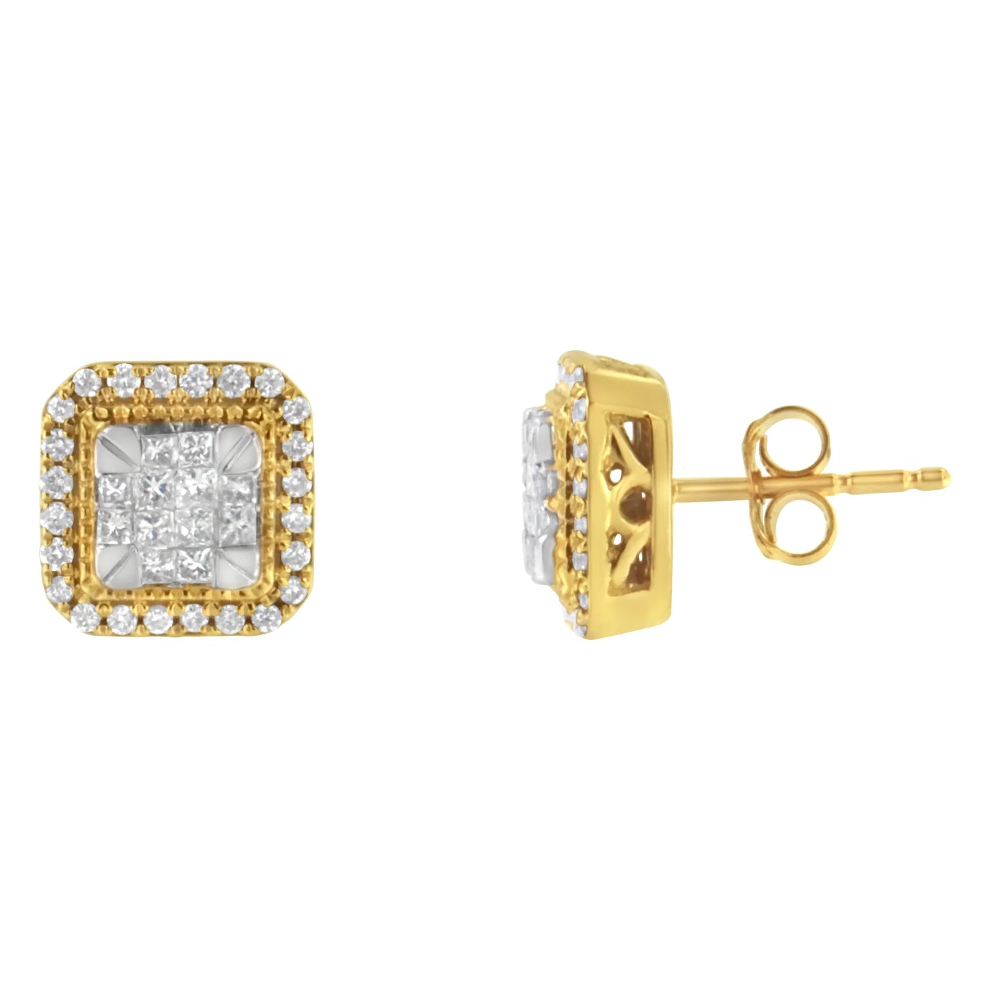 10 Karat Yellow Gold Stud Earrings  - Color: Yellow gold | Pack Of: 1 | Design: Yellow gold (h-i, si2-i1)