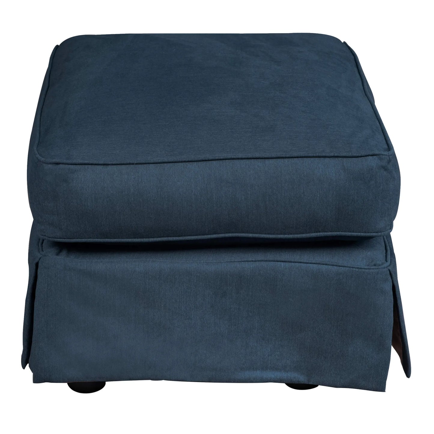 Sunset Trading Horizon Slipcovered Ottoman | Performance Fabric Washable Water-Resistant Stain-Proof | Navy Blue